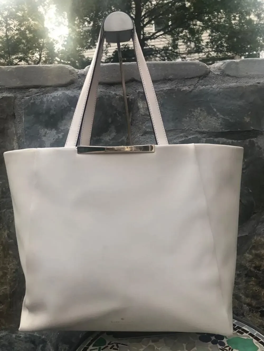 Kate Spade Lenora Camden Way Wkru3614 ivory Leather Tote (300